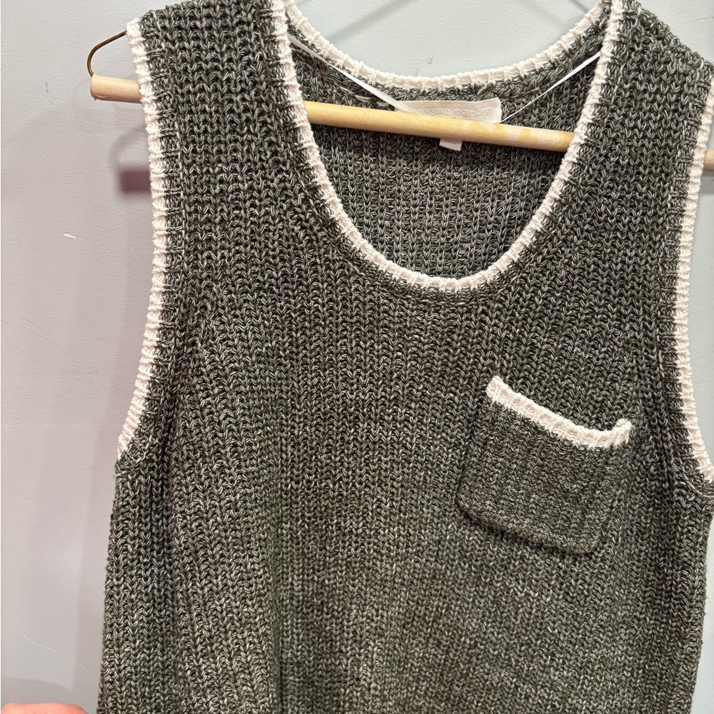 Women's Gray Knit Sweater Vest